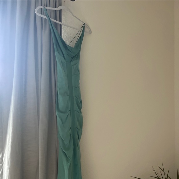 Nicole Miller size 0 turquoise formal dress - Picture 3 of 3